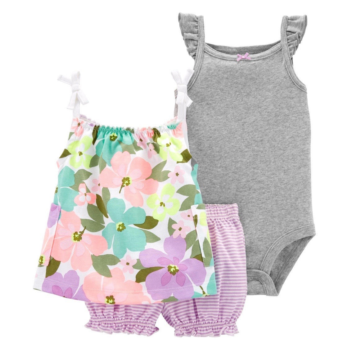 3-Piece Floral Little Short Set