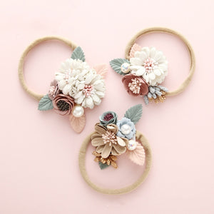 BalleenShiny Fashion Florals Headband Newborn Baby Elastic Princess Hairbands Child Kids Pearl Fresh Style Cute Headwear Gifts