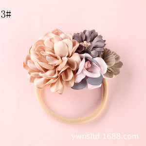 BalleenShiny Fashion Florals Headband Newborn Baby Elastic Princess Hairbands Child Kids Pearl Fresh Style Cute Headwear Gifts